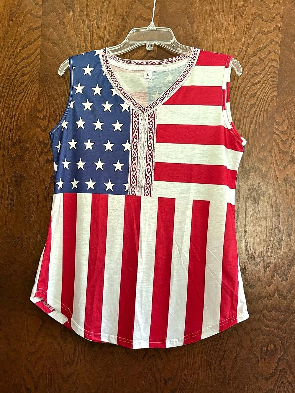 American Flag Color Block Tank Top